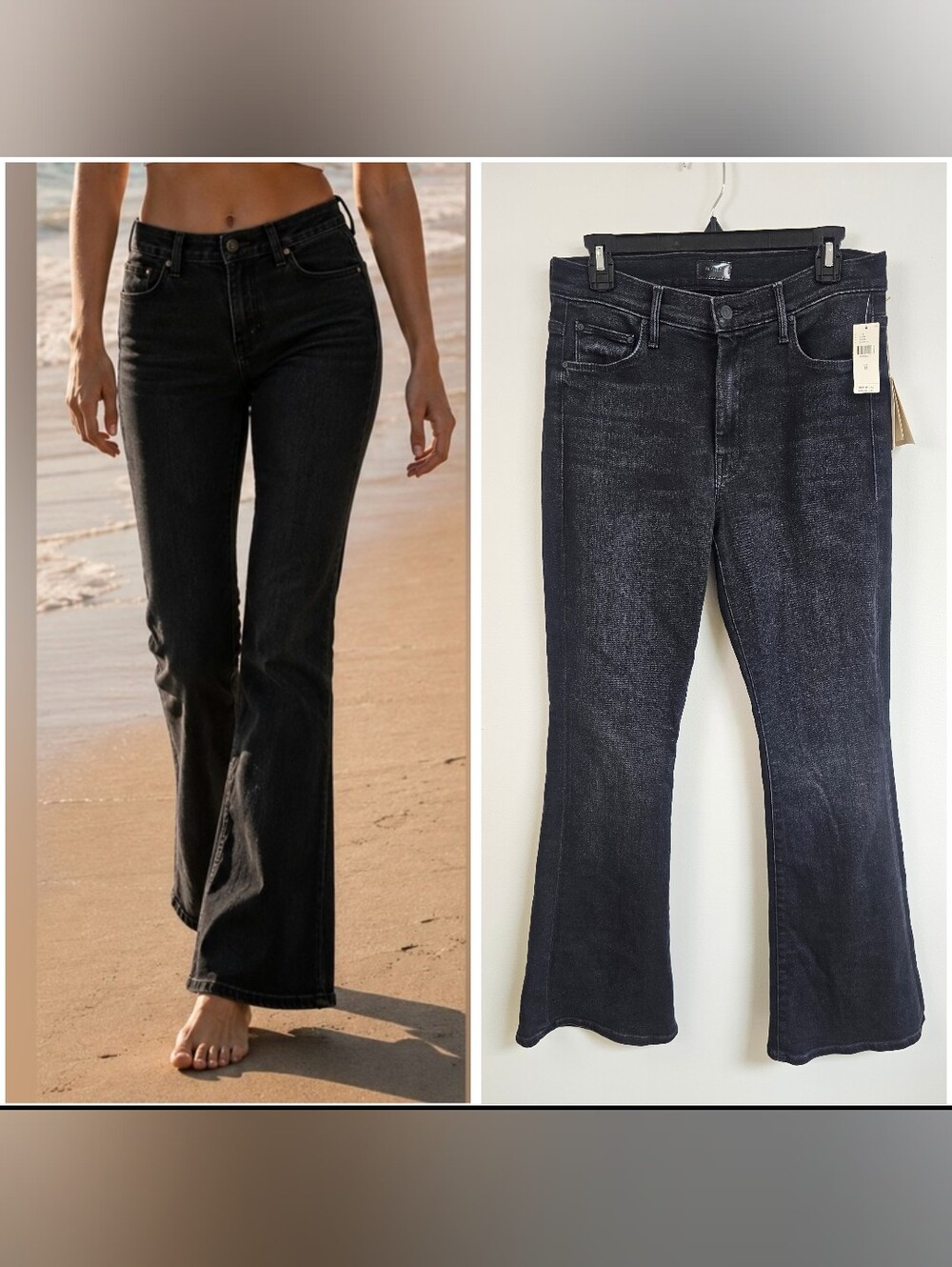 Mother The Weekender In Deep Back Stretch Flare Wide Leg Kate Middleton Jean